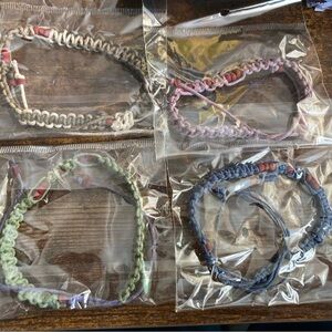 Set of Four Handmade Woven Bracelets
